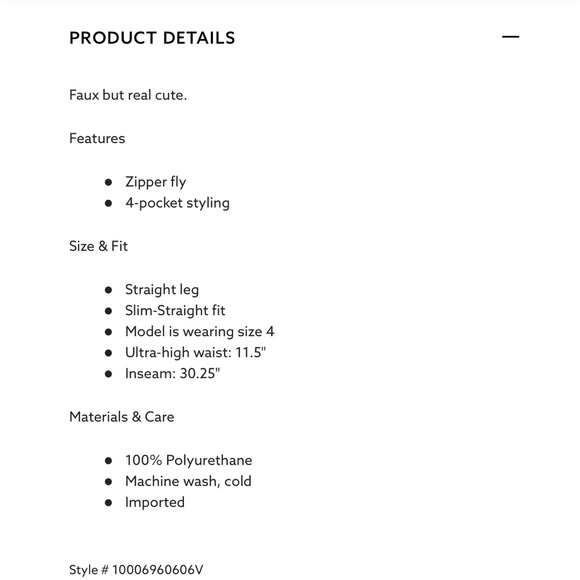 Dynamite Faux Leather Straight Pants - Picture 15 of 15